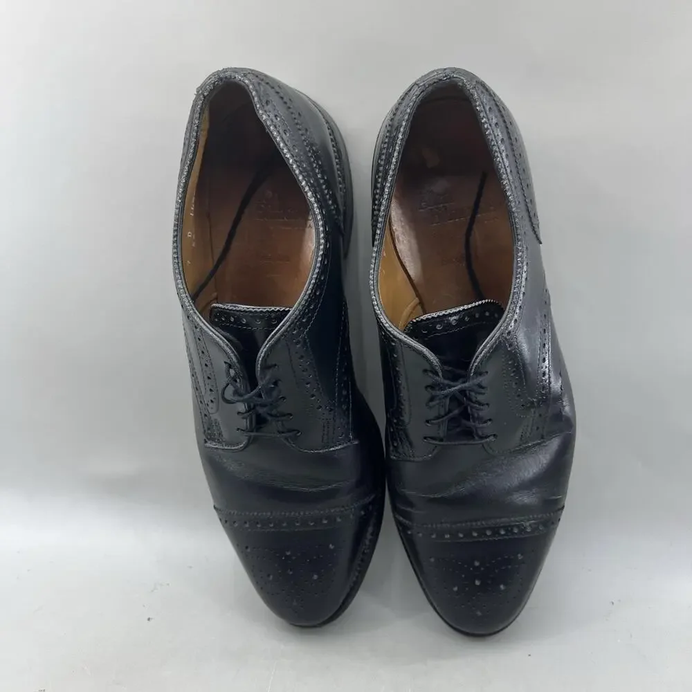 Allen Edmonds Sanford Cap Toe Oxford Men Size 9 D Black Leather Wingtip Shoes
